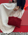 Bolso teja con asa Dorada