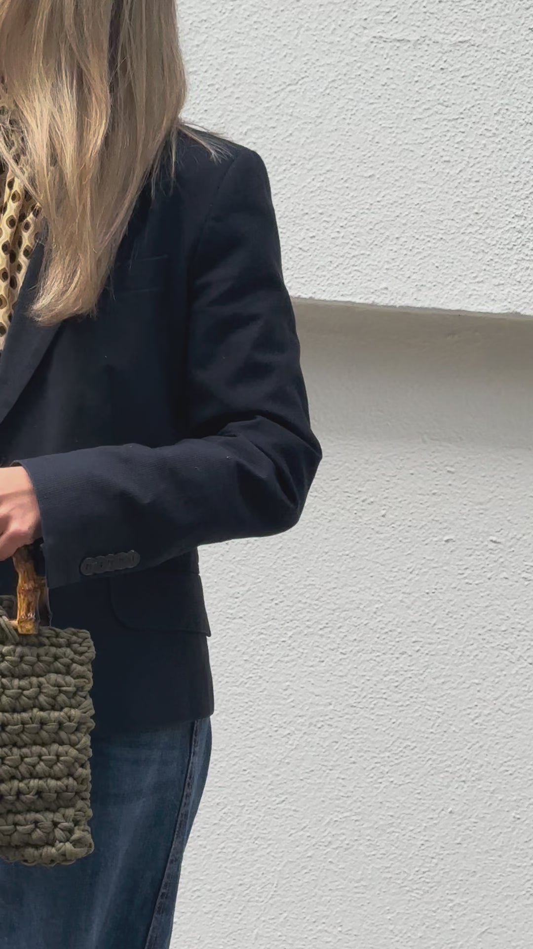 Bolso verde bosque con asa bambú